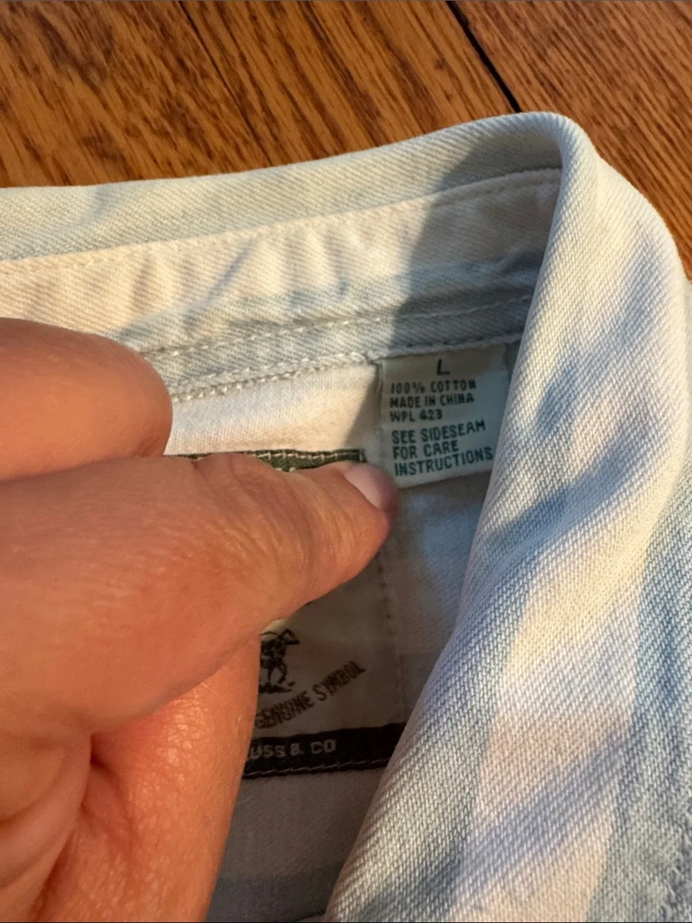Vintage 90s Levi's Vertical Striped Button-Down in Light Blue & Cream